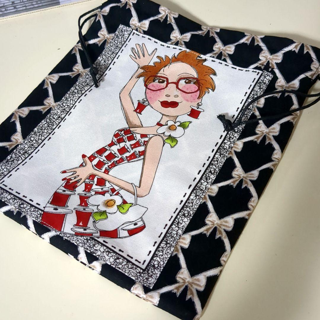 ロラライハリス　ハンドメイド　ボストン　バック　巾着袋