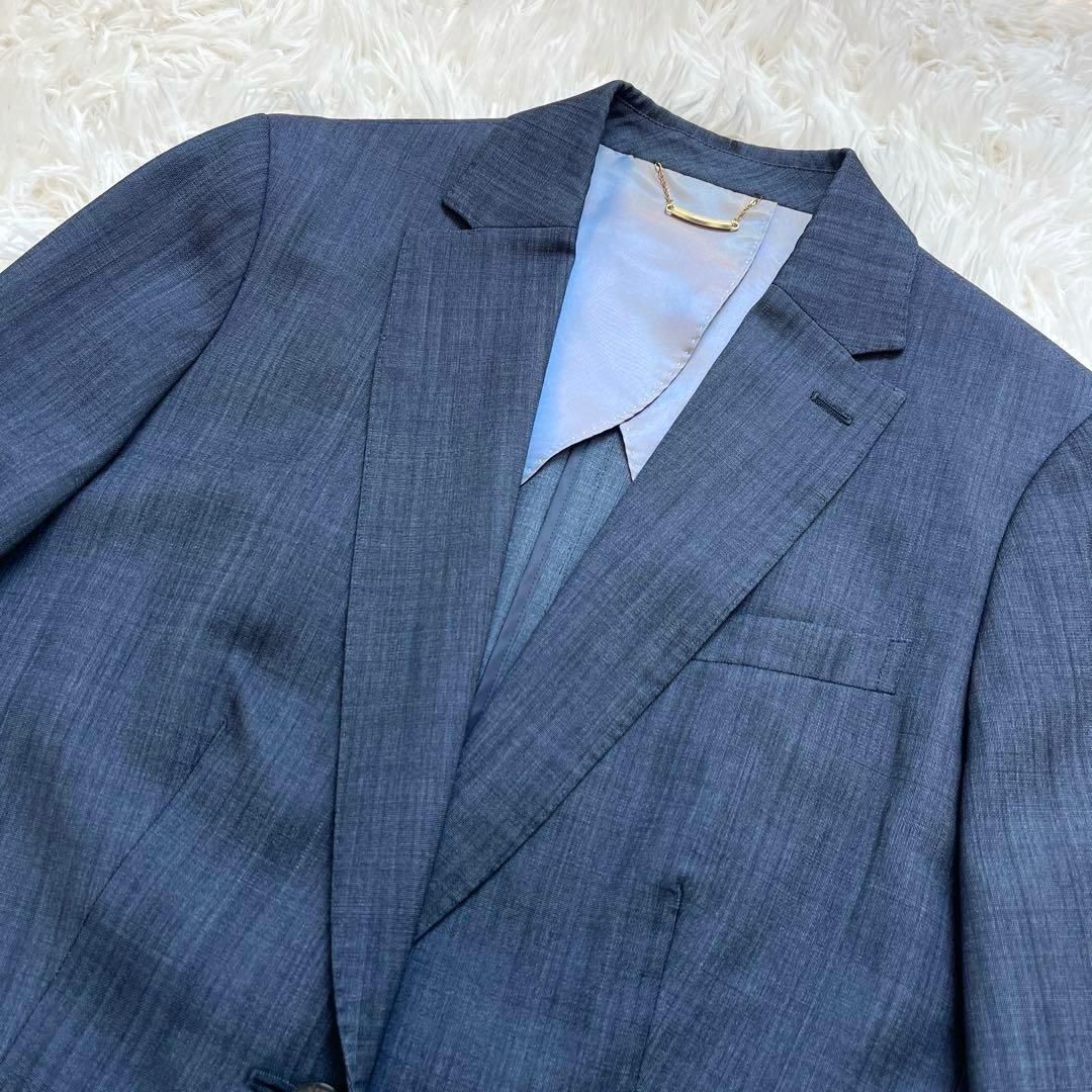 美品　ニューヨーカー　シルク混　スカートスーツ　ネイビー　背抜き　11号