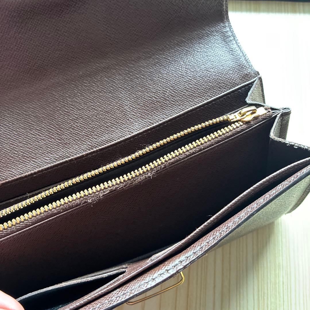 LOUIS VUITTON ルイヴィトン　ダミエ柄レザー長財布