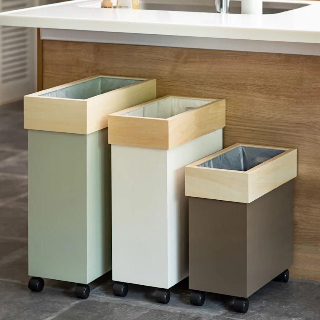 ハンガー　ダストボックス　Hanger 分別　ゴミ箱 dinos 木製　白　60