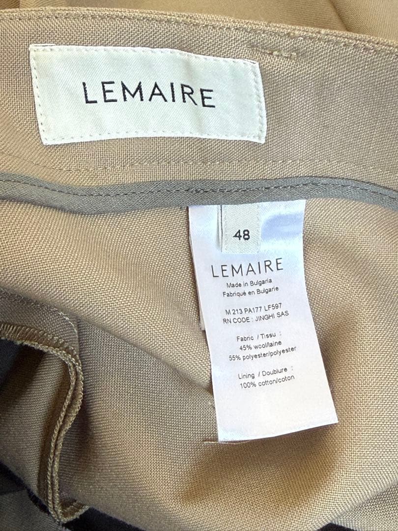 LEMAIRE 21AW 2PLEATS PANTS ベージュ 48