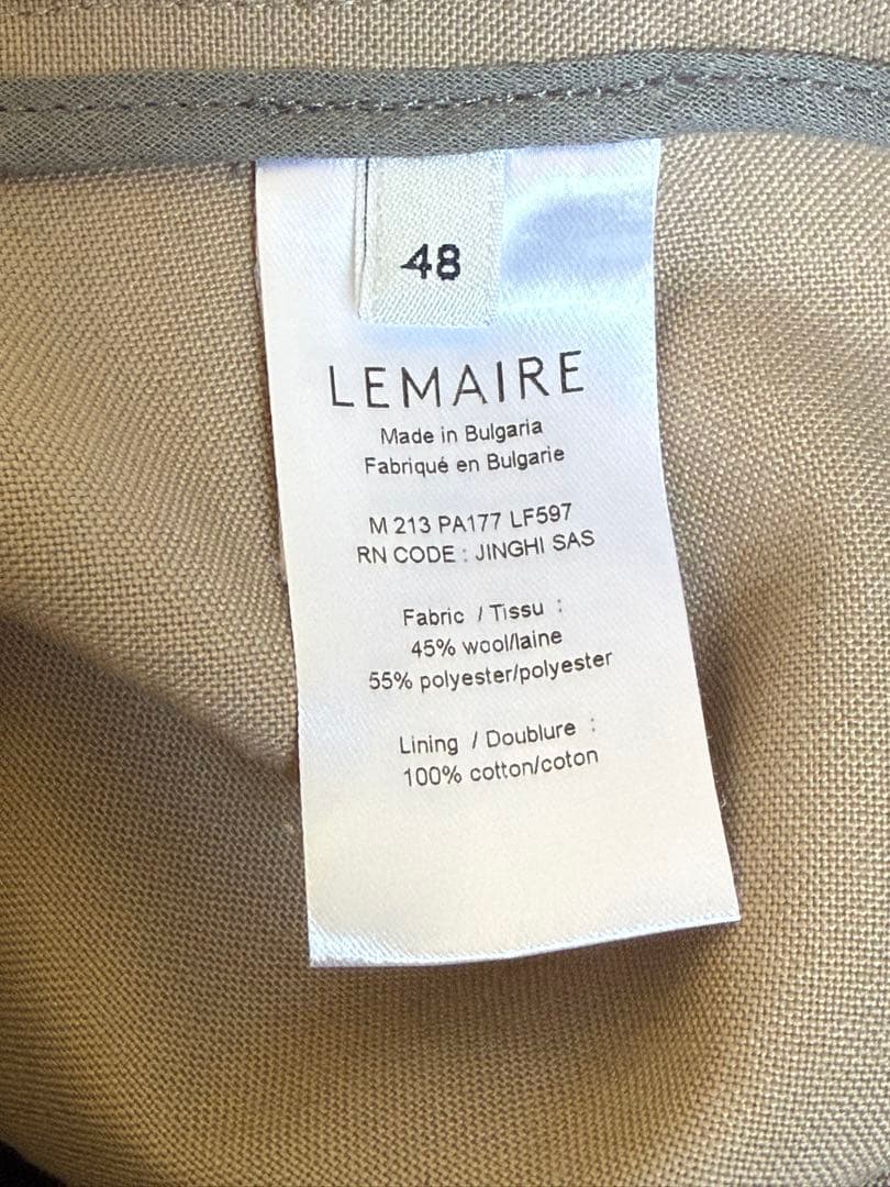 LEMAIRE 21AW 2PLEATS PANTS ベージュ 48