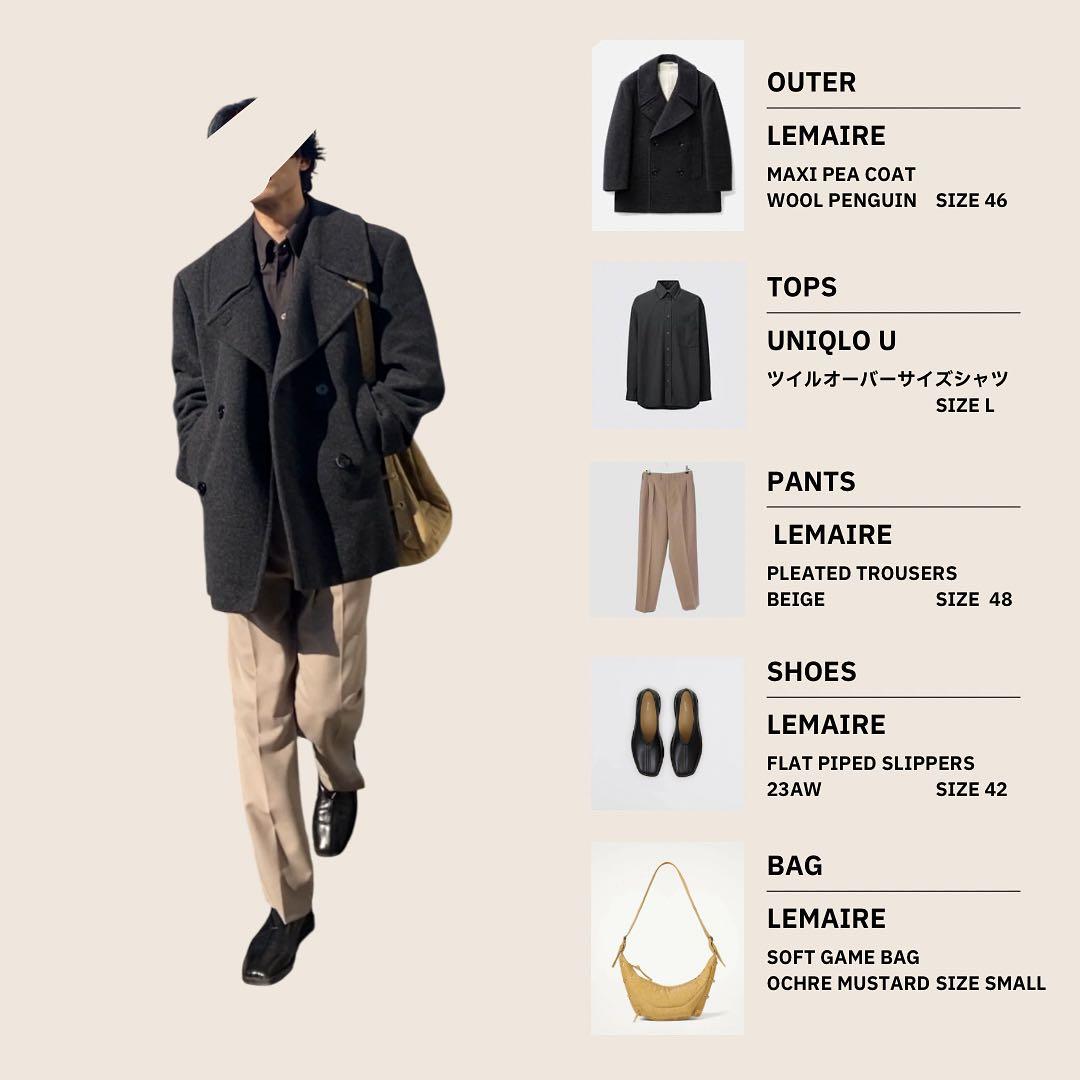 LEMAIRE 21AW 2PLEATS PANTS ベージュ 48