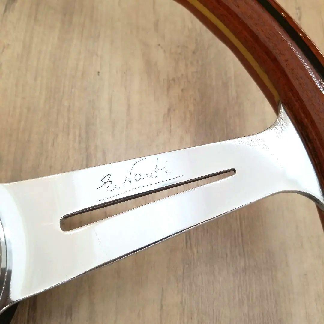 【美品】【NARDI】ナルディウッド&ポリッシュスポーク/【当時物】37Φ