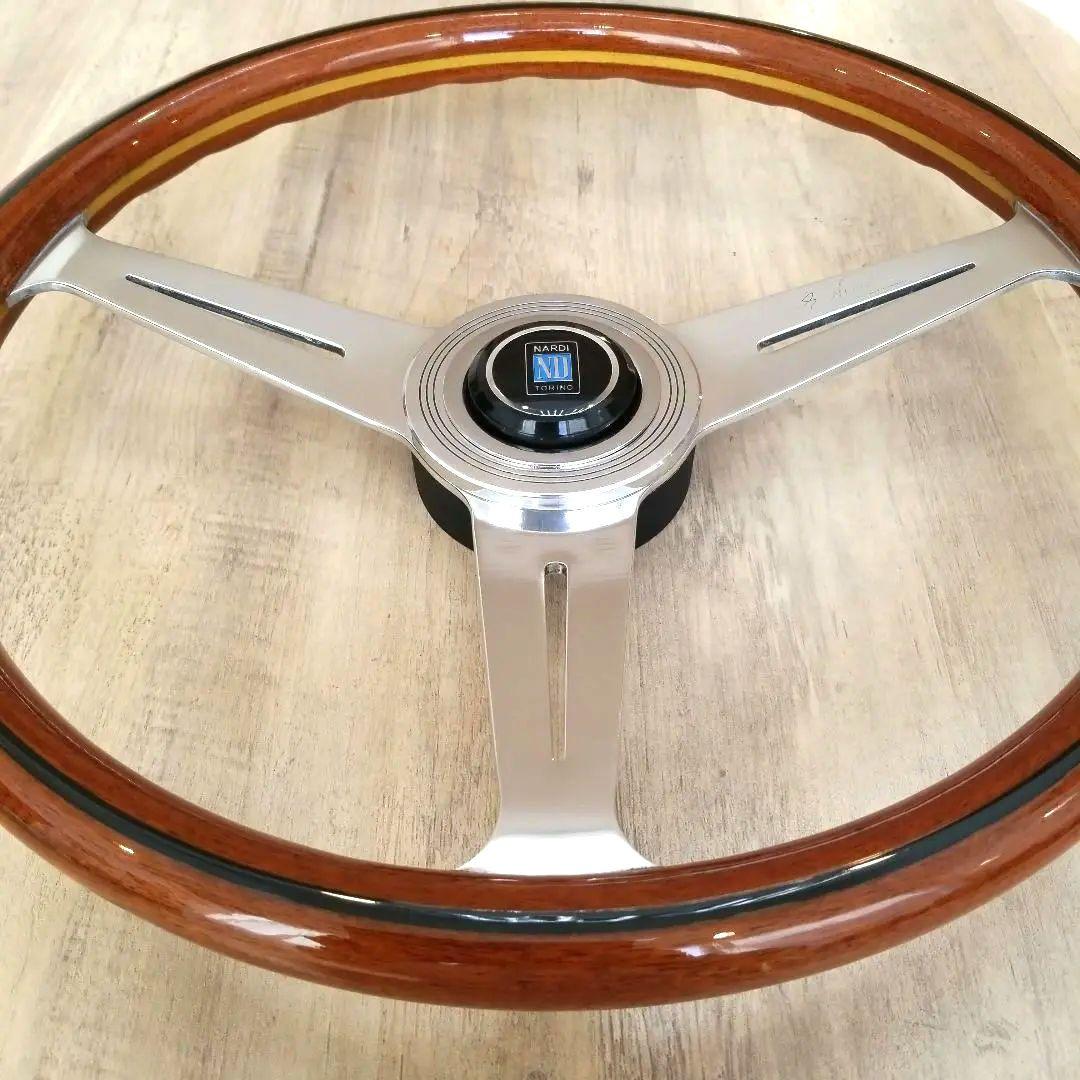 【美品】【NARDI】ナルディウッド&ポリッシュスポーク/【当時物】37Φ