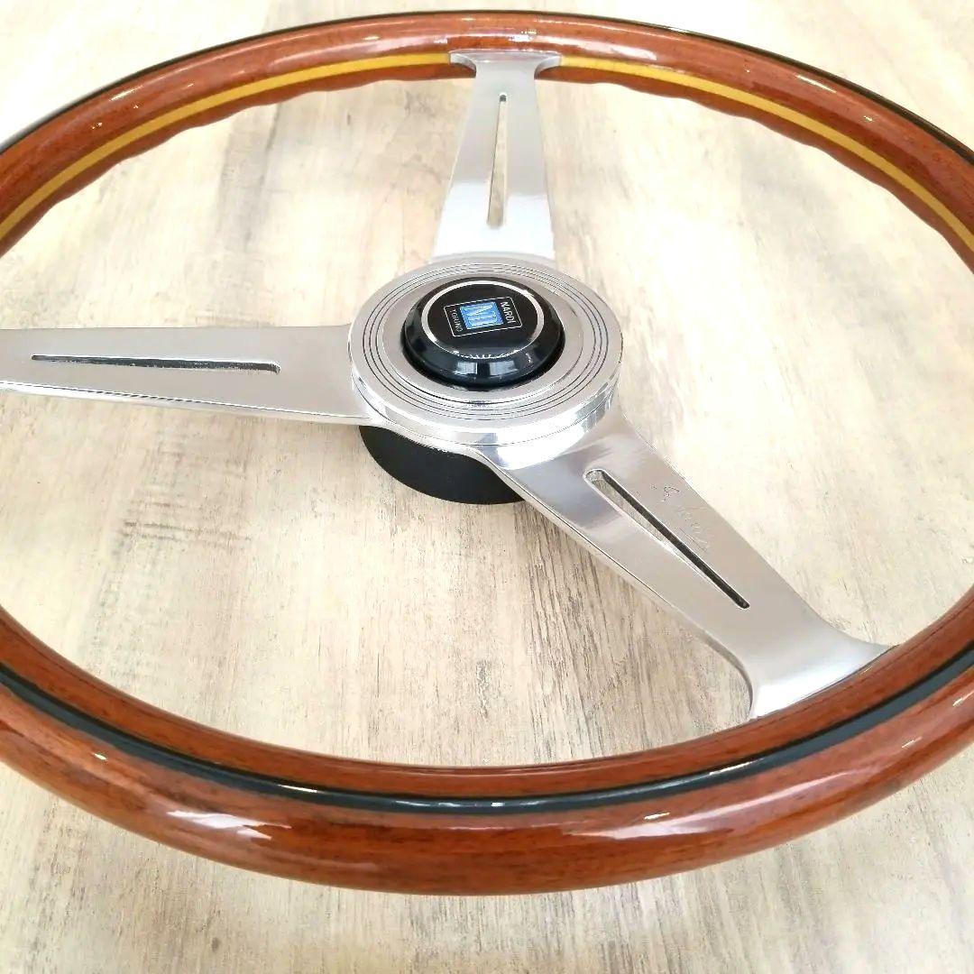 【美品】【NARDI】ナルディウッド&ポリッシュスポーク/【当時物】37Φ