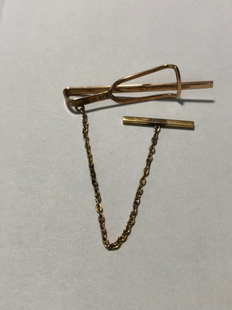 r*i様 K10刻印有り！チェーン付きネクタイピン 1.93g 格安300円スタ