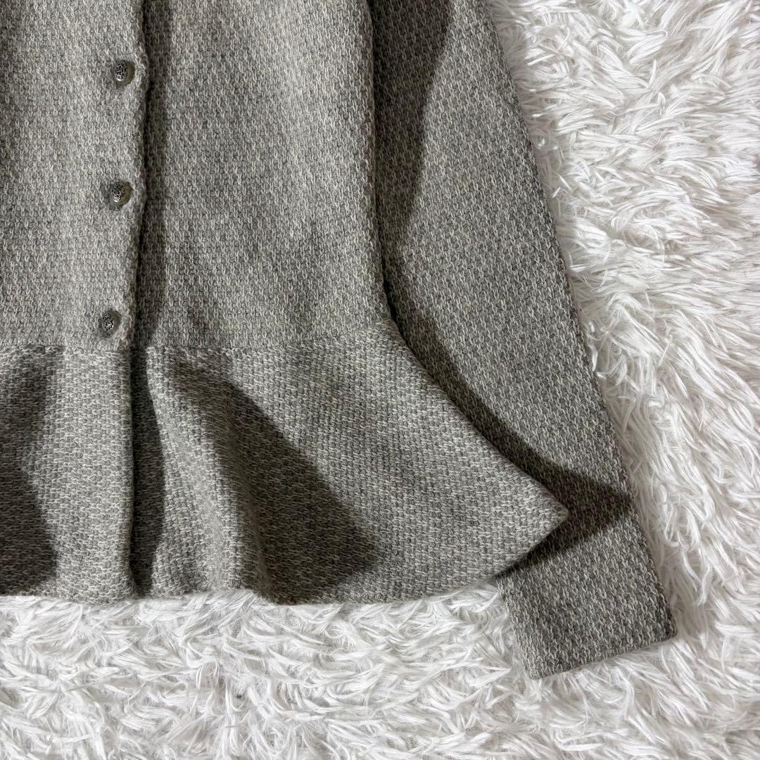 美品　ラルフローレン　カシミヤ混カーディガン　ペプラム　エンブレムボタン