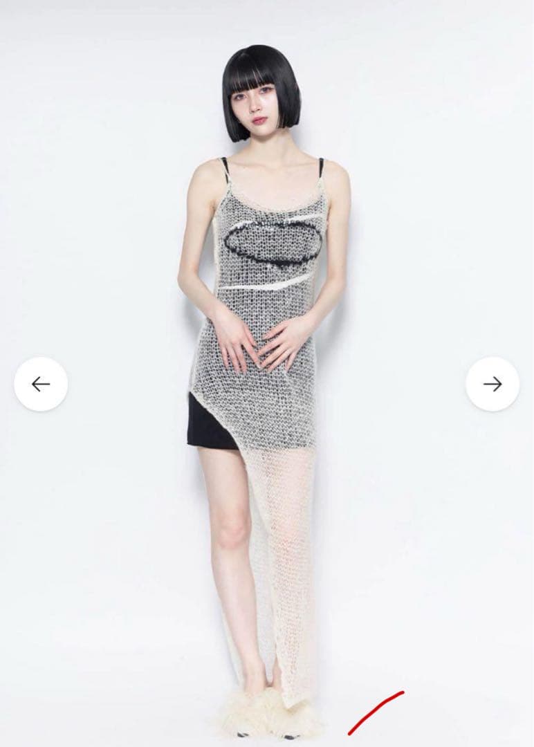 ワンピース theredthread S open knit dress heart