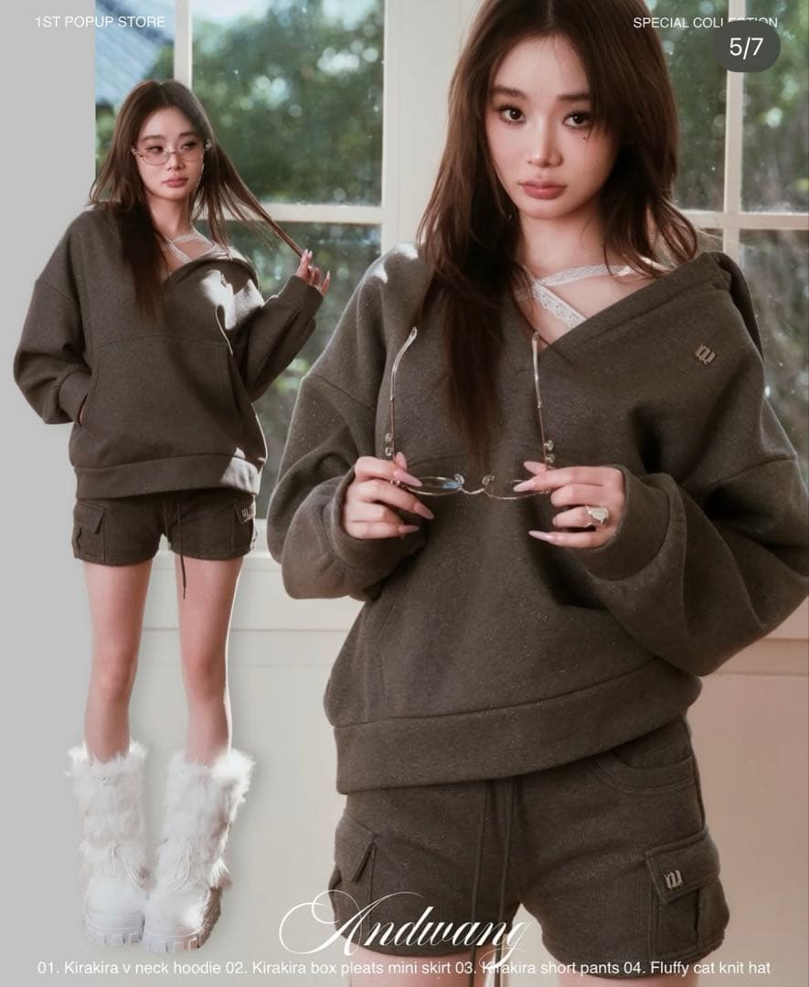 andwang Kirakira フーディー パーカー