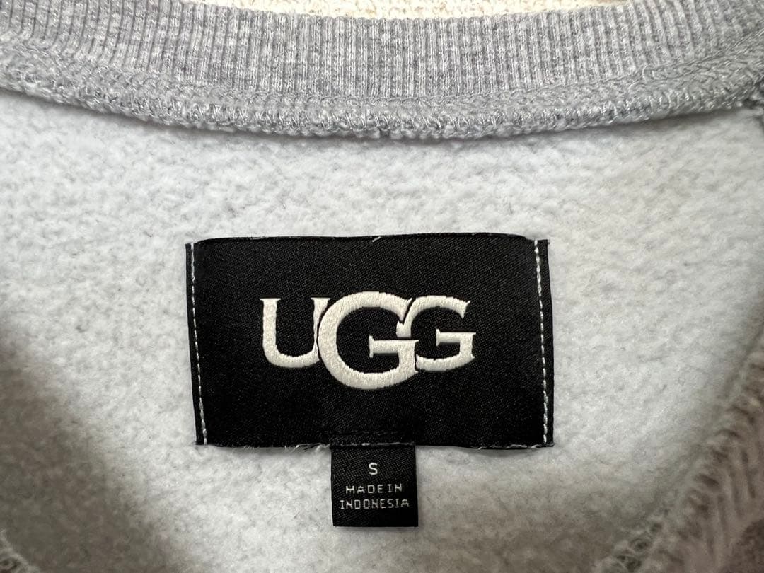 UGG ファーロゴ スウェット グレー ピンク 裏起毛 S