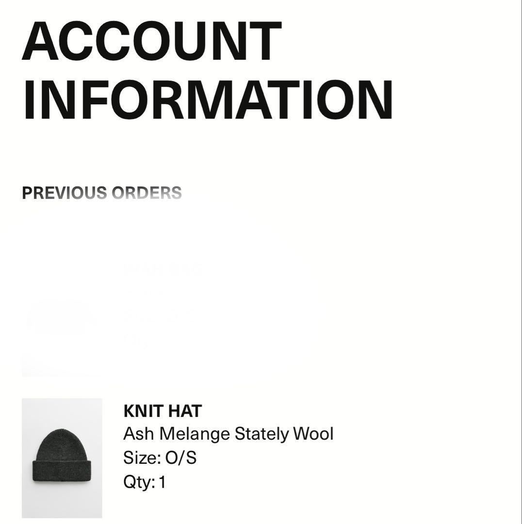 [新品]our legacy khit hat 24aw ビーニー　ニット帽