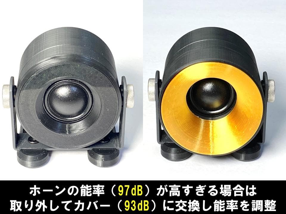 アドオン■高能率97dBホーンツイーター2個セット■ブラック/ゴールドGHK04