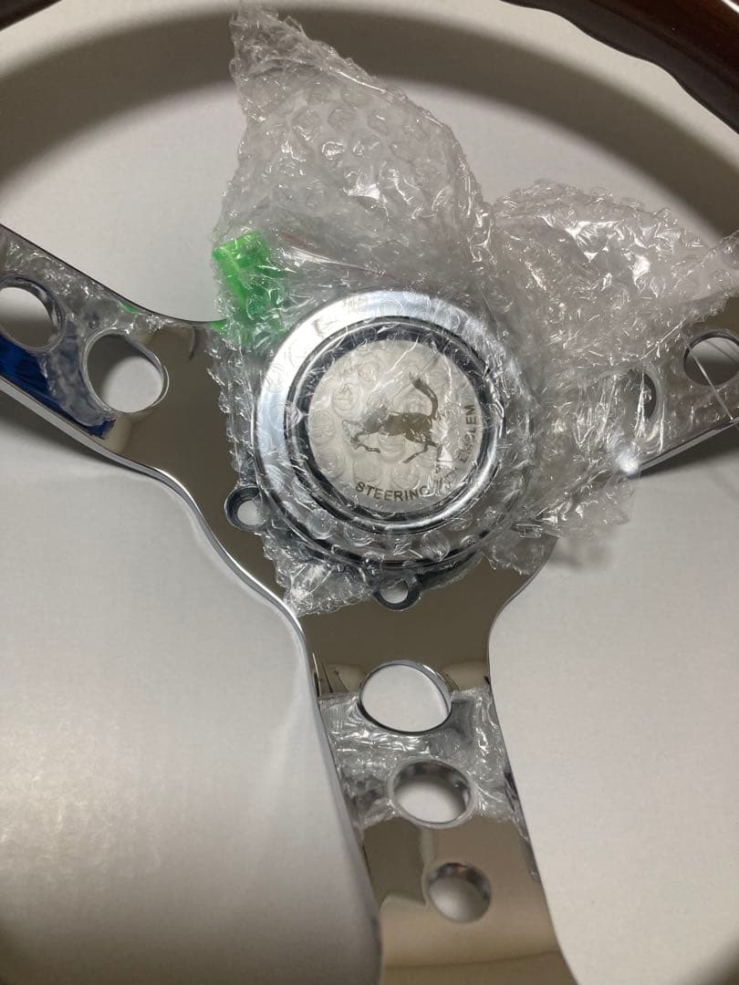 当時物 デッドストック 新品 小径ステアリング 29 パイ ウッド 29cm