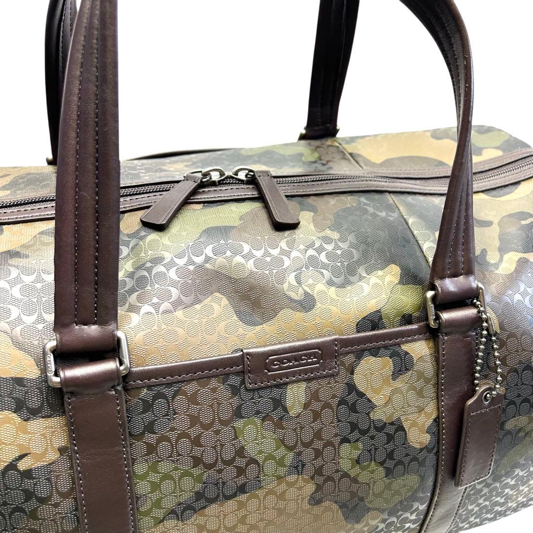 極美品 COACH コーチ　ボストンバッグ　2way　シグネチャー　迷彩柄 旅行