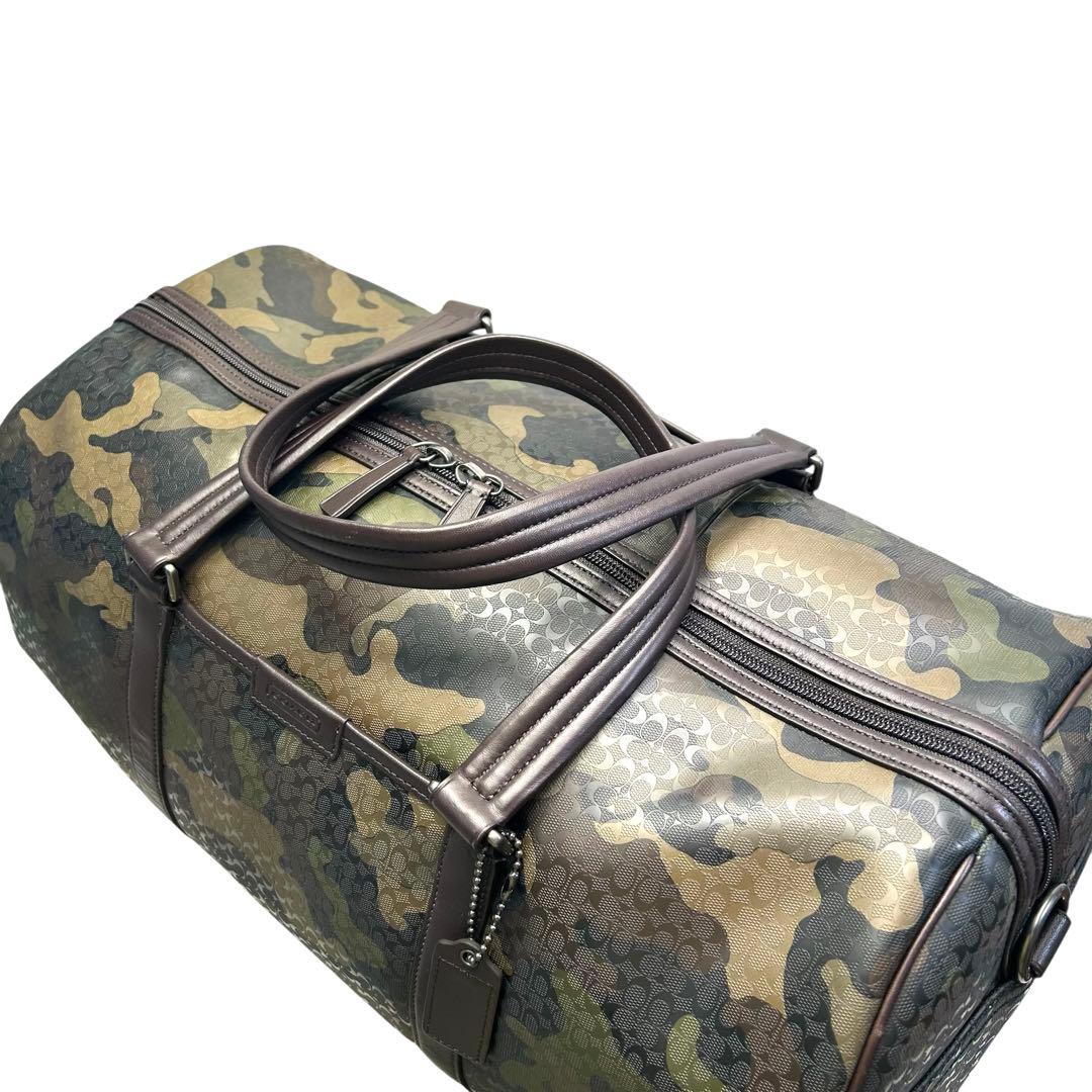 極美品 COACH コーチ　ボストンバッグ　2way　シグネチャー　迷彩柄 旅行