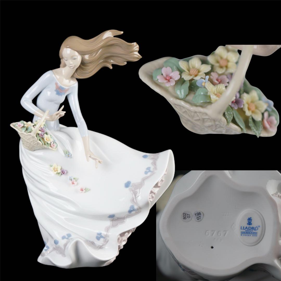 リヤドロ LLADRO 風のいたずら 01006767 置物 花 女性 美品