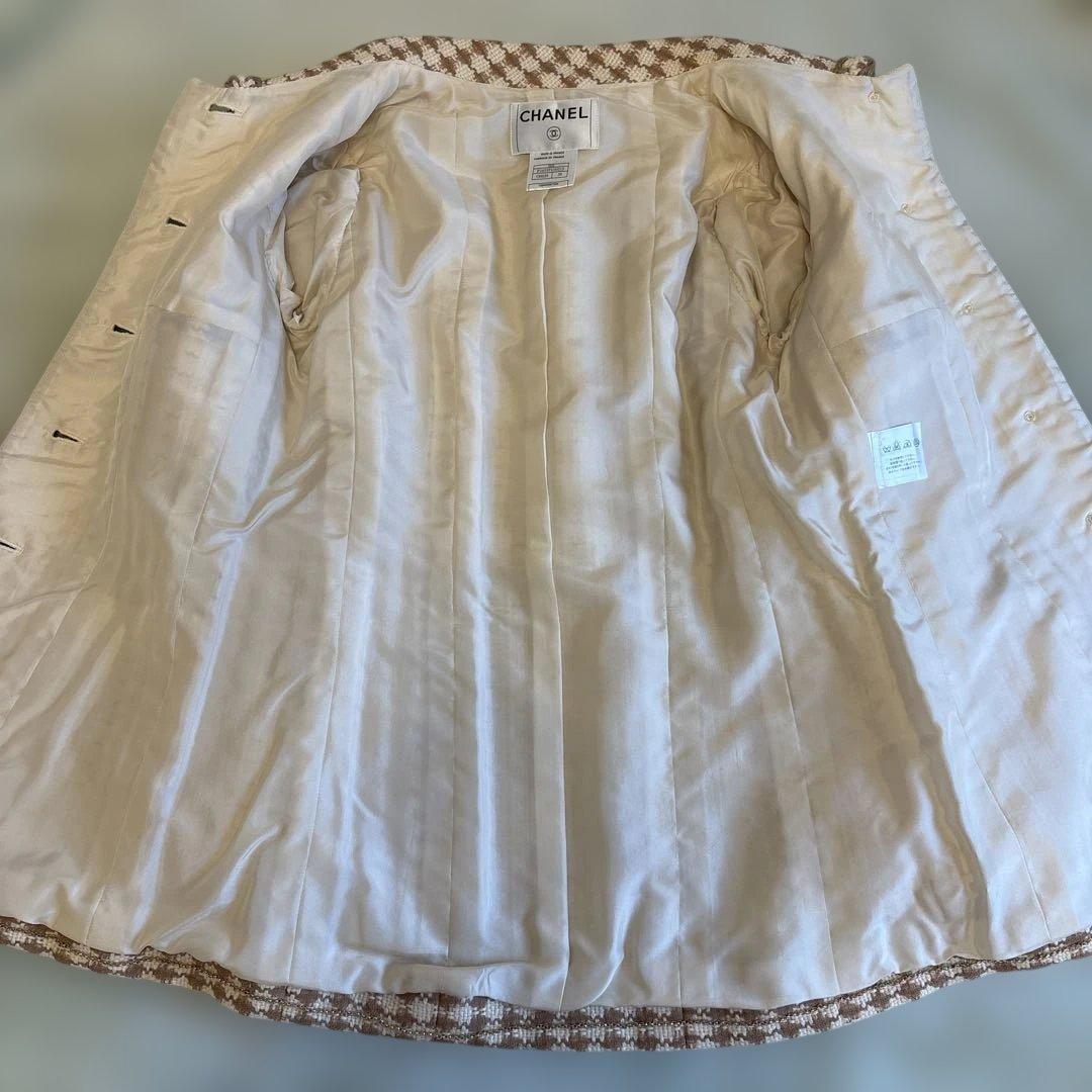 CHANEL チェック柄ツイードジャケット 38