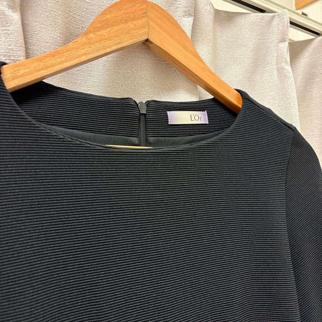 Lo’r かじまり黒 バルーンスリーブ ロングワンピース(laubeblanc)