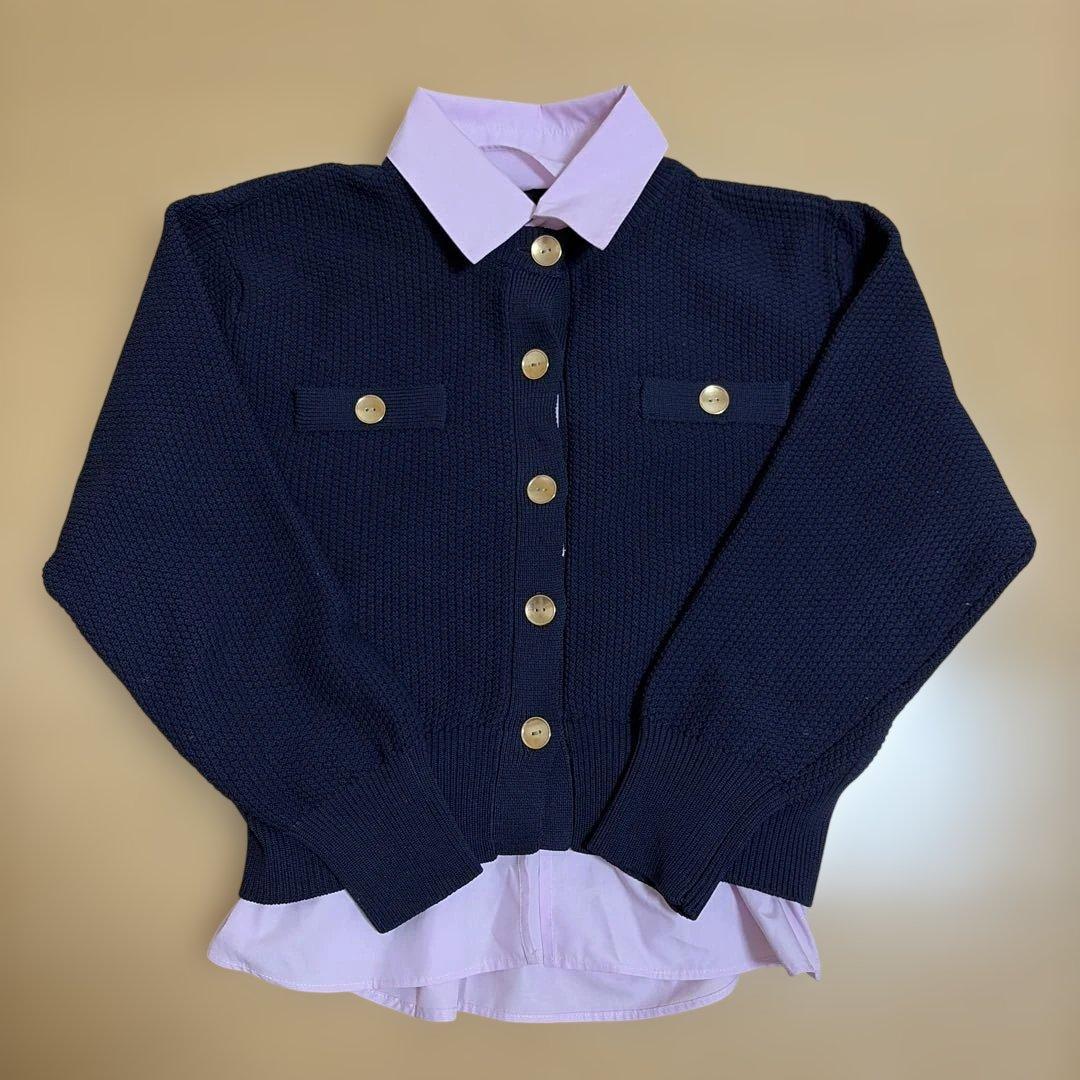 美品　JUSGLITTY 衿付きカノコカーデ