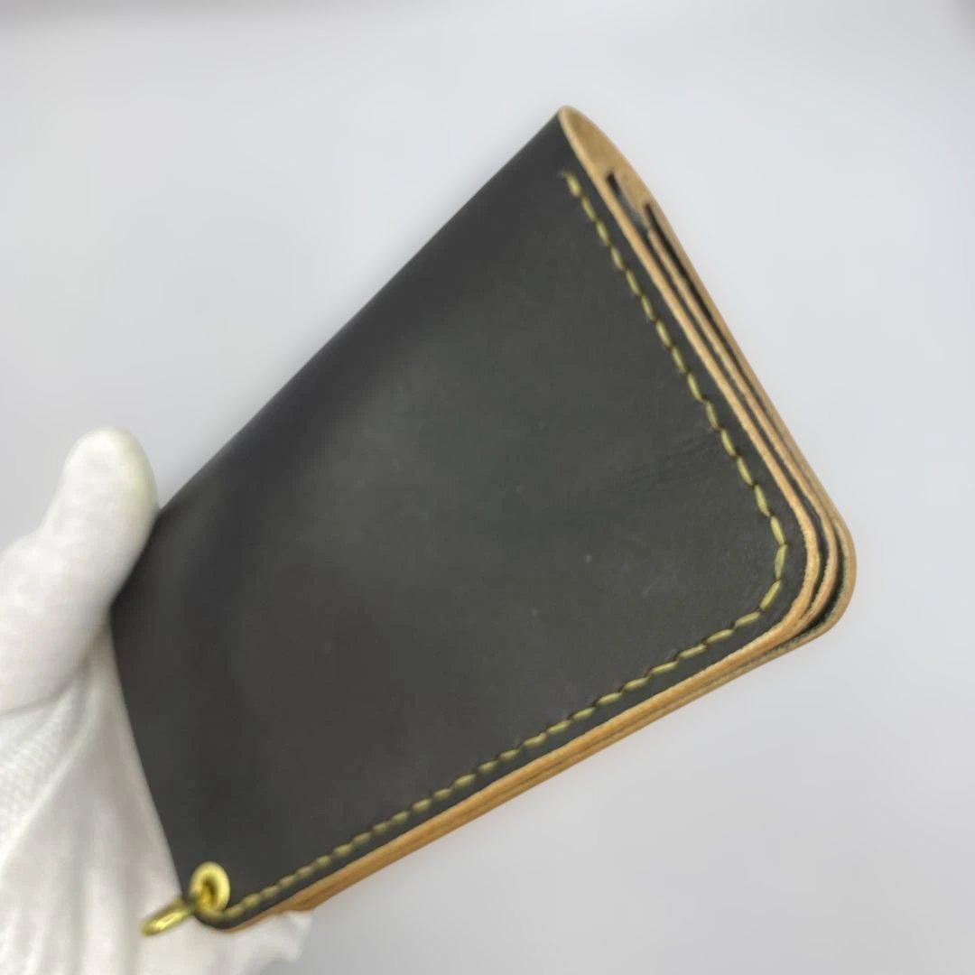 無骨！お札折らずに収納できる無骨な手染めミドルトラッカーウォレット BTW