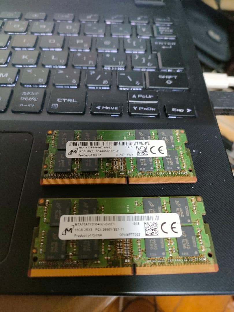 Micron PC4-2666V メモリー16GBx2枚 合計32GB