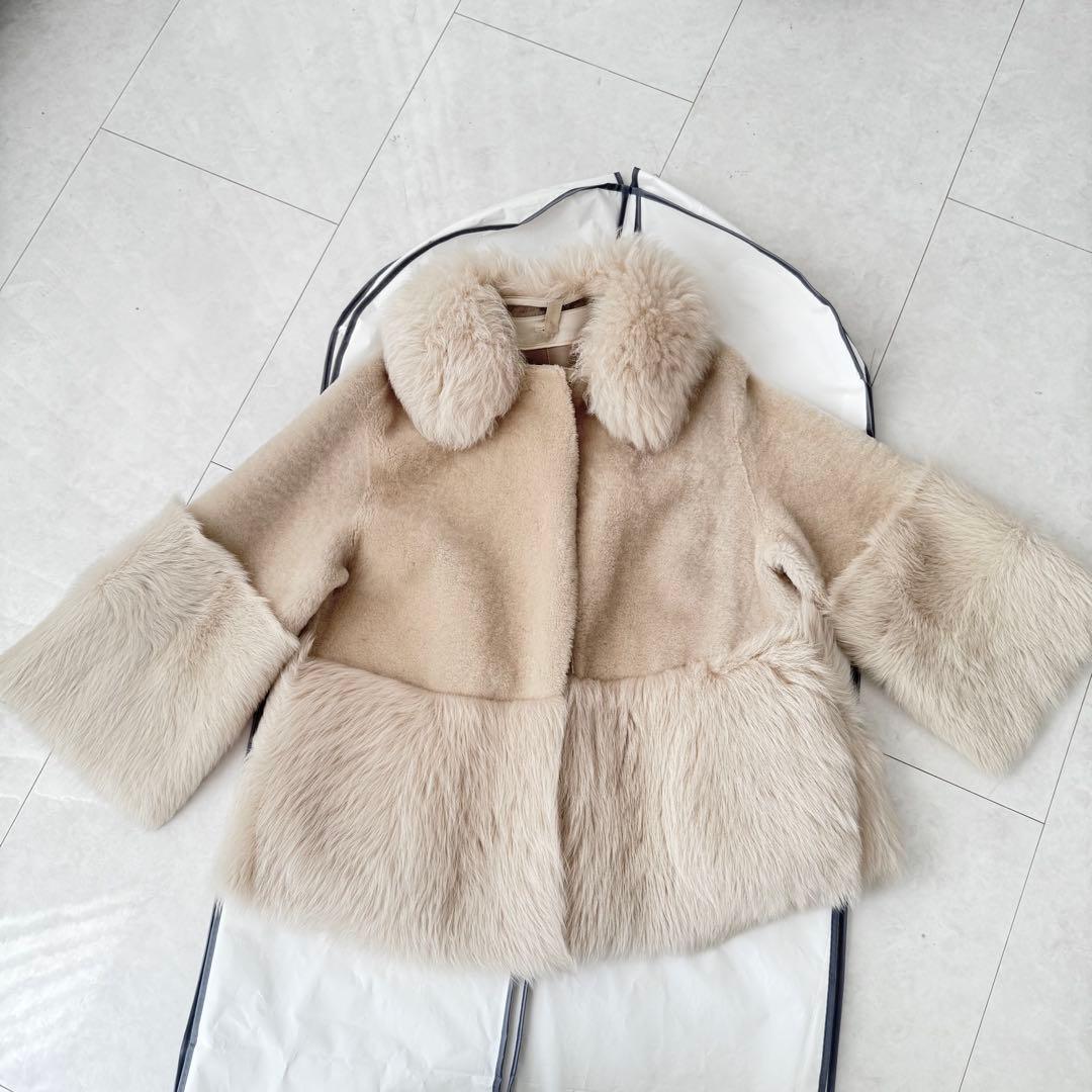 美品 ドゥロワー DRAWER ムートンコート 2way ジャケット36