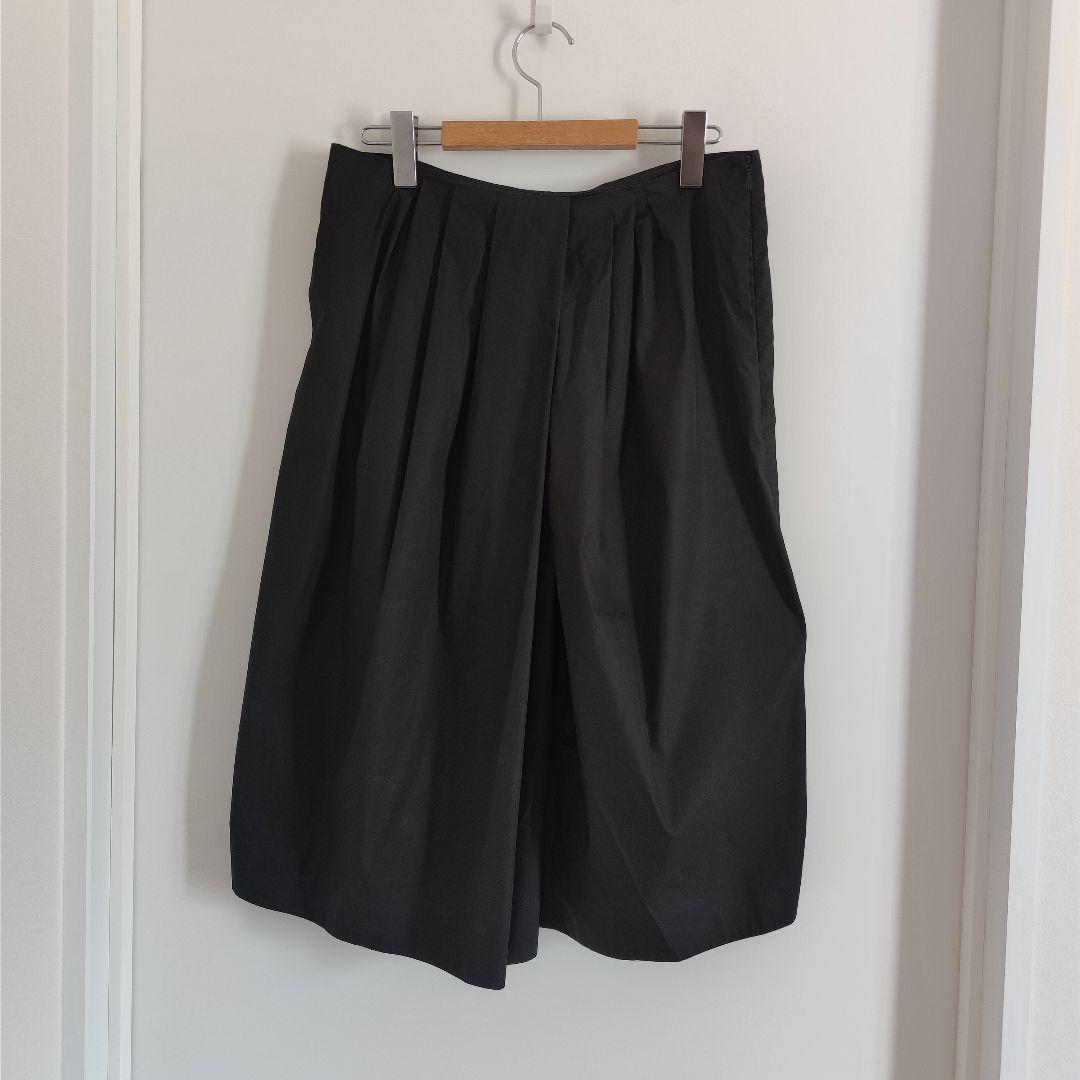 JIL SANDER コットンワイドショートパンツ 38 ブラック