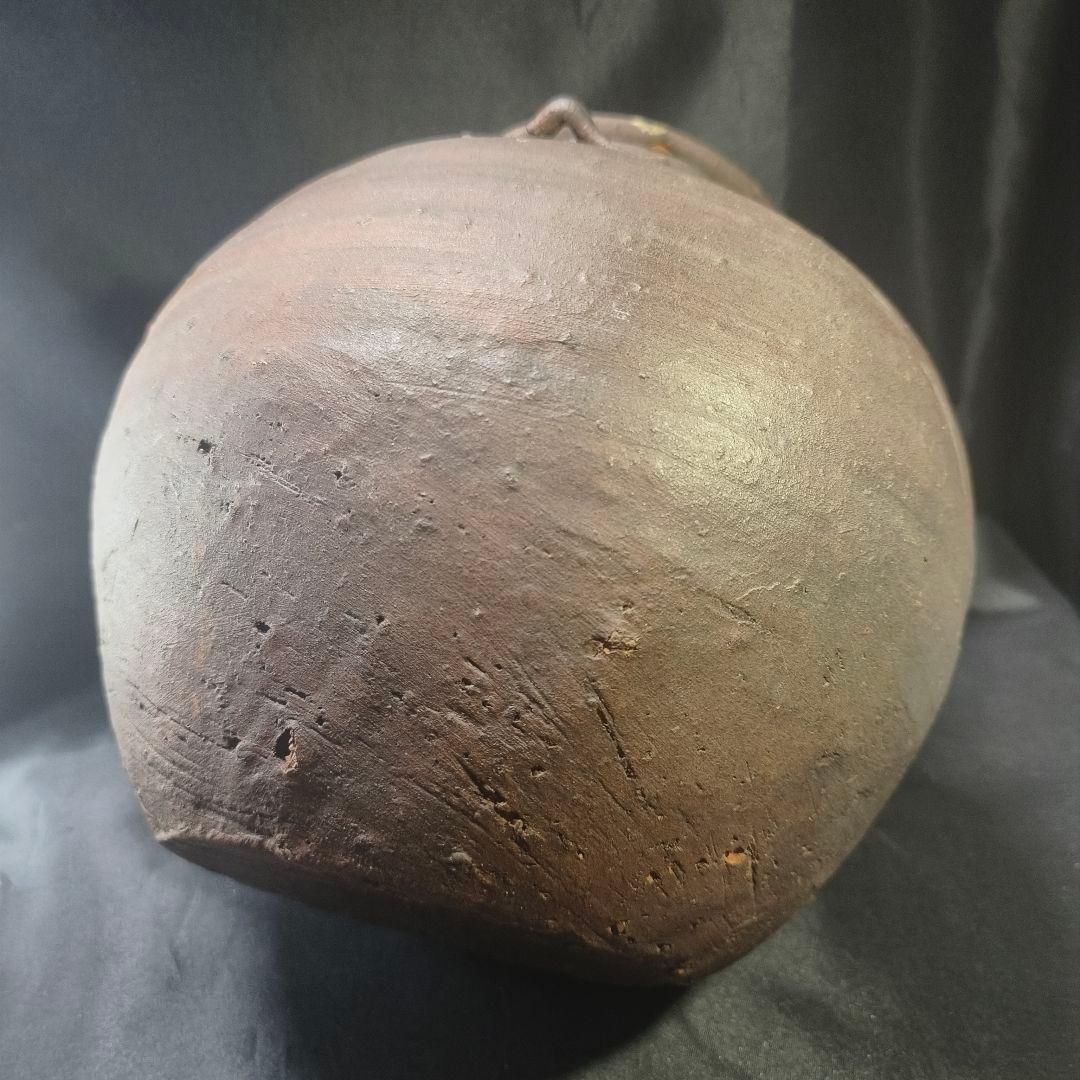 古備前 四耳壺 窯記し 素焼 在銘 桃山時代 古美術品 置物 コレクター放出美品