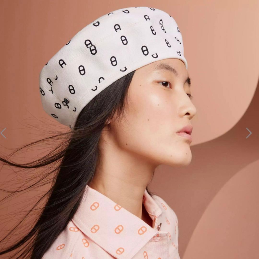 【新品☆現行】エルメス　サントノーレ　シェーヌダンクル　キャップ　ベレー帽