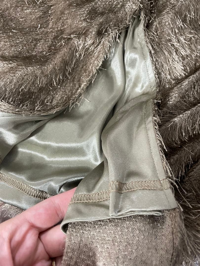 glitter shaggy dress フリンジパーティードレス