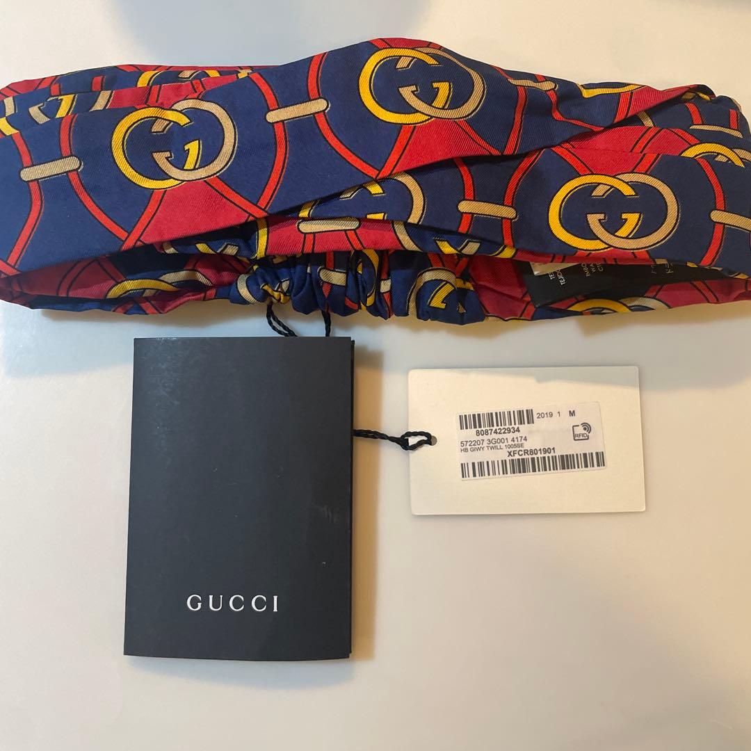 【GUCCI 】シルク ヘアバンド ロゴパターン！