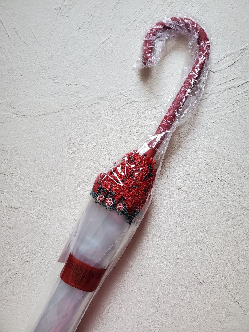 【新品・未開封】近沢レース ハッピーレースアンブレラ 春摘みいちご レッド