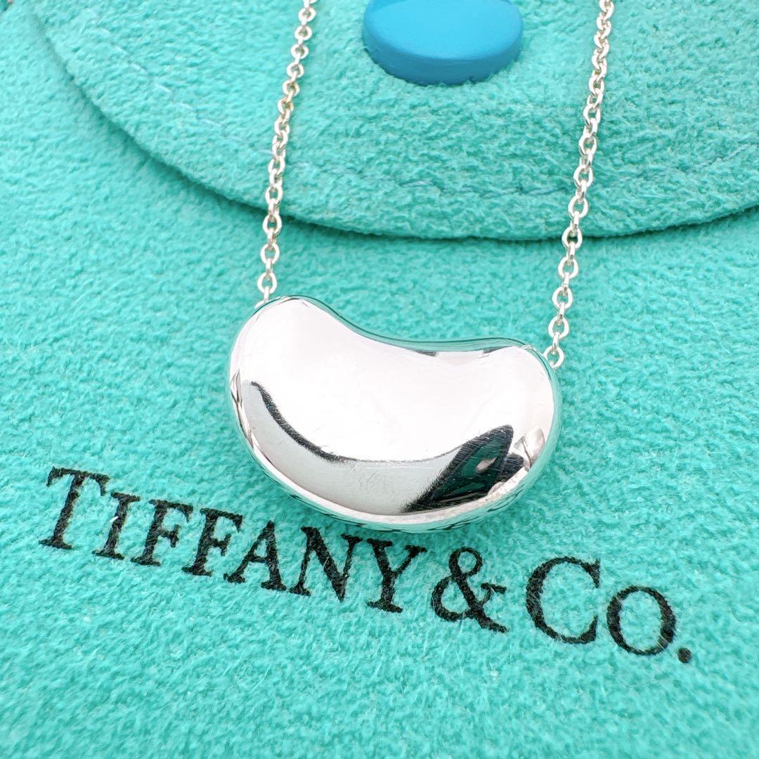 極美品 オールドティファニー ビーン ラージ ネックレス シルバー925