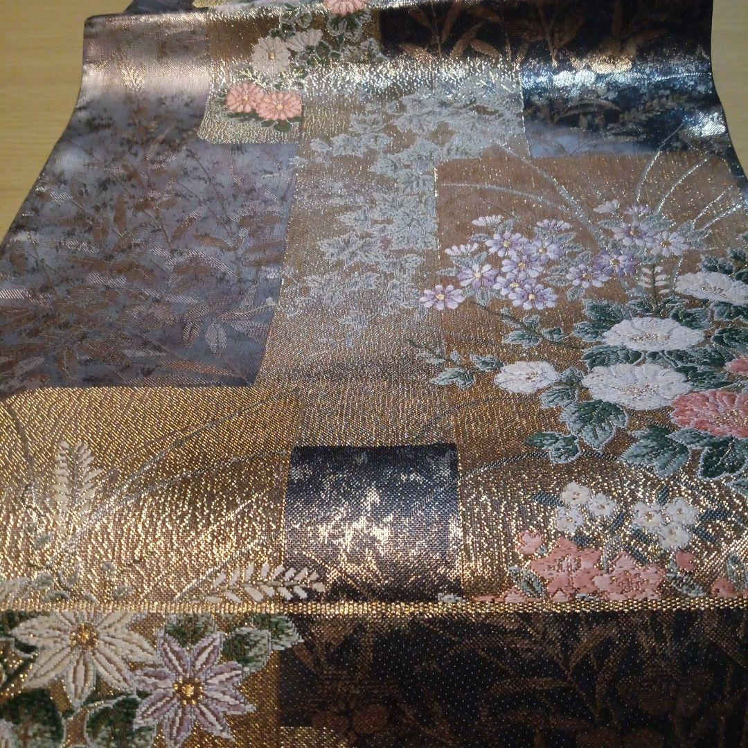 値下げ★粋匠蒔絵短冊文★最高級帯　お安くしました。雪華