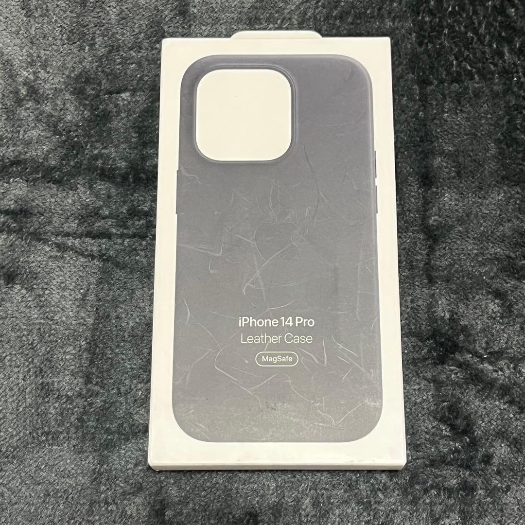 新品未開封 アップル純正 iPhone 14 Pro レザーケース ミッドナイト