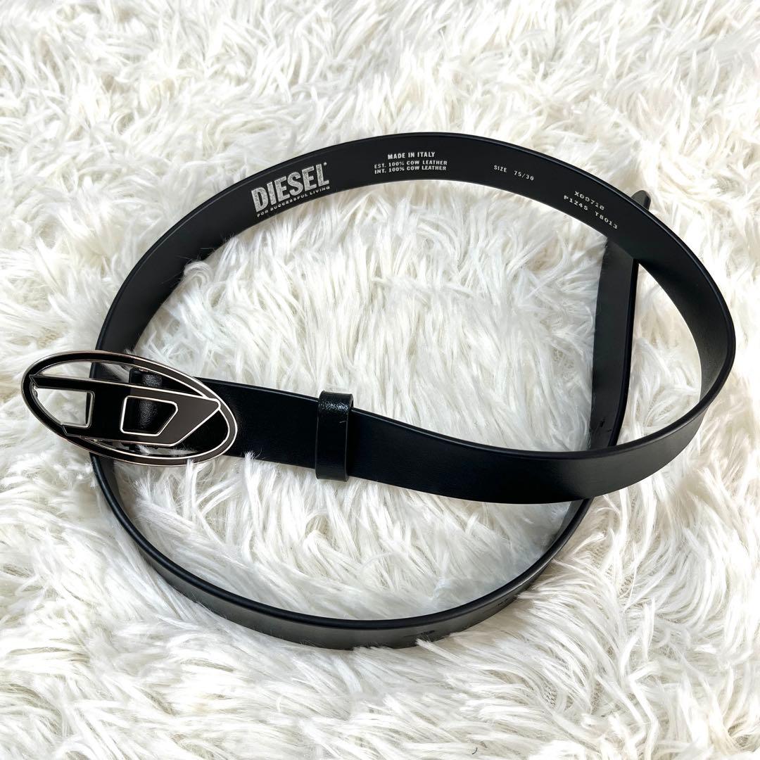 希少✨DIESEL ディーゼル　Dバックル　レザーベルト　ブラック