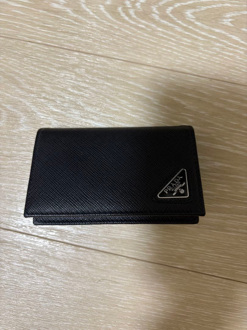 【美品】PRADA ブラック サフィアーノレザー 名刺入れ
