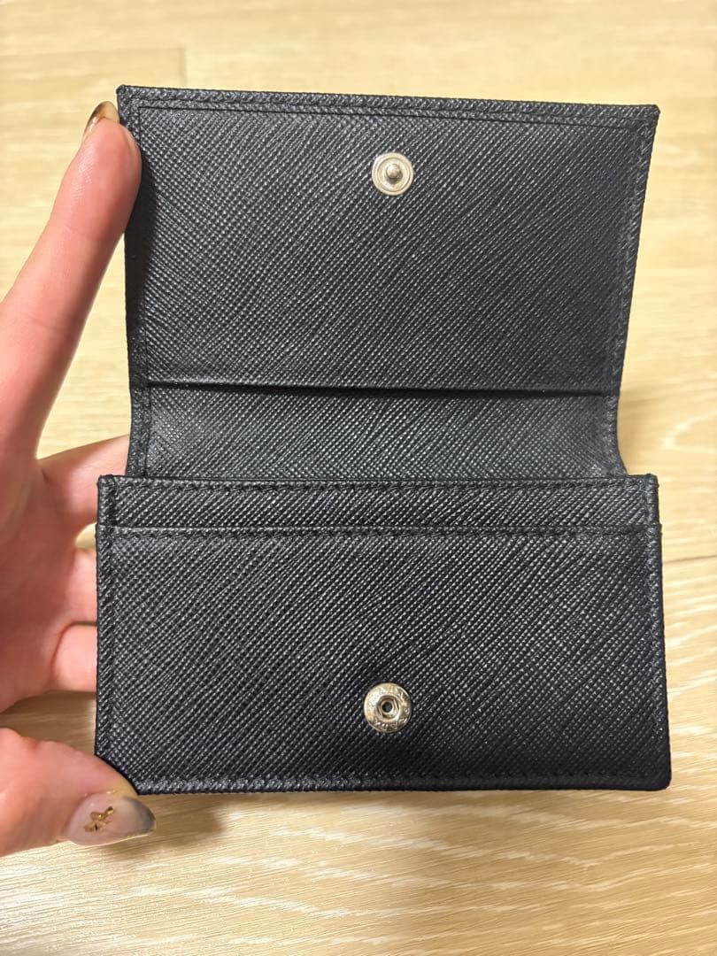 【美品】PRADA ブラック サフィアーノレザー 名刺入れ