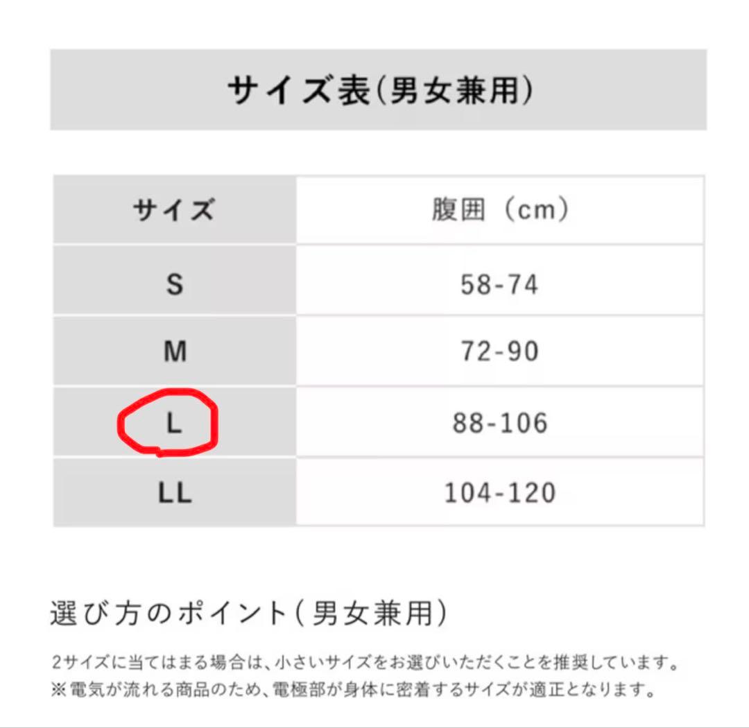 シックスパッドパワースーツコアベルト Lサイズ