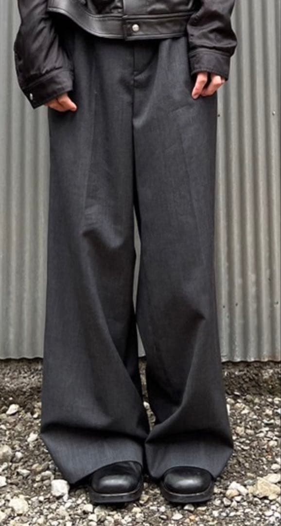 MASU ワイドスラックス　24aw グレー