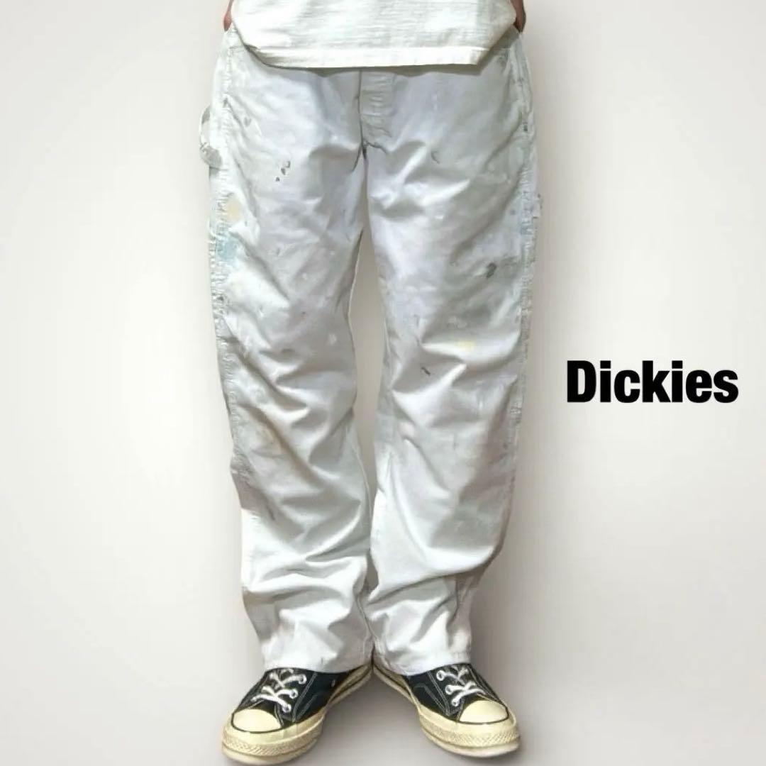 Dickies ペインターパンツ 白 ホワイト ペイント ペンキ 一点物
