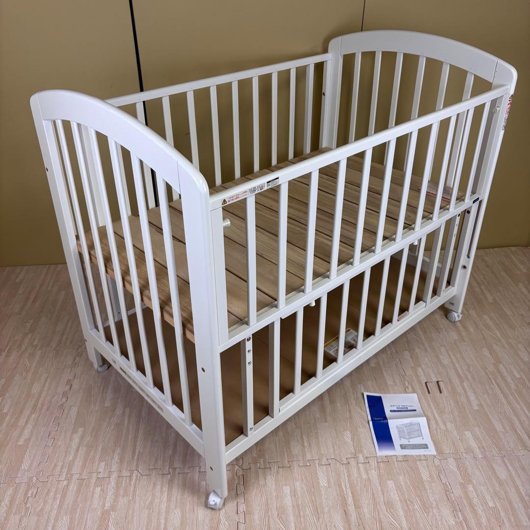 ☆除菌清掃済☆カトージ　立ちベッド4ポジション　ホワイト　すのこ床板　ハイタイプ