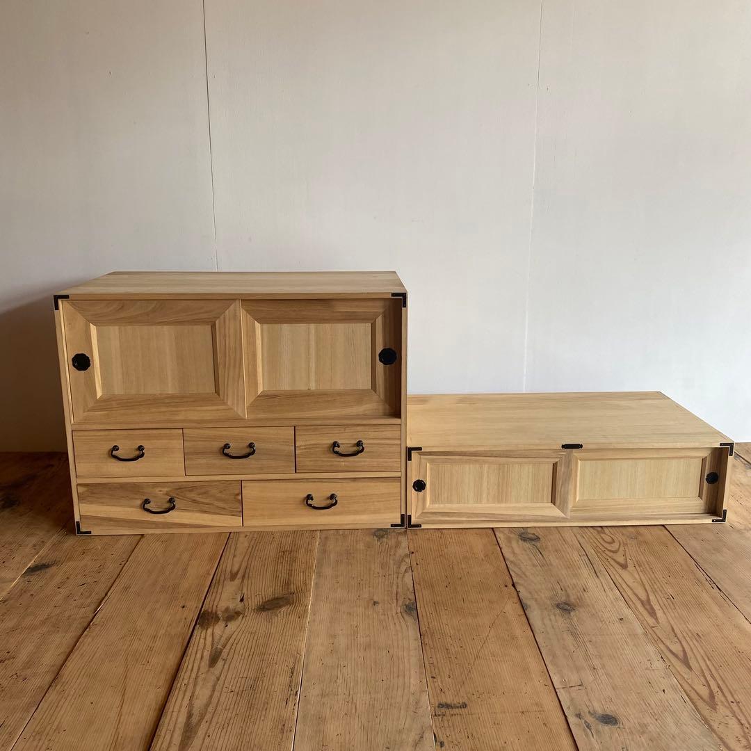 ヴィンテージ 重ね 桐箪笥 棚 チェスト 昭和レトロ z770