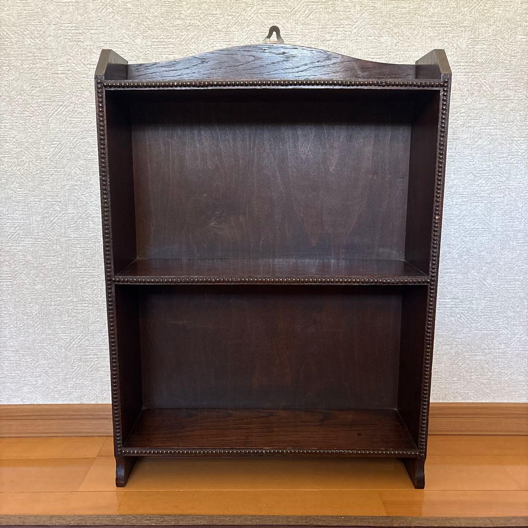 イギリスアンティーク　オーク　飾り棚