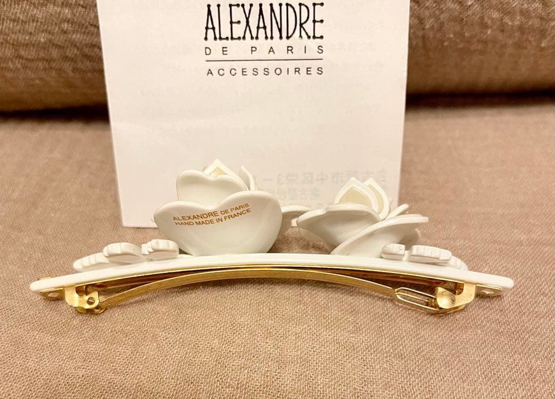 ALEXANDRE DE PARIS 花モチーフ バレッタ　アレクサンドル　バラ