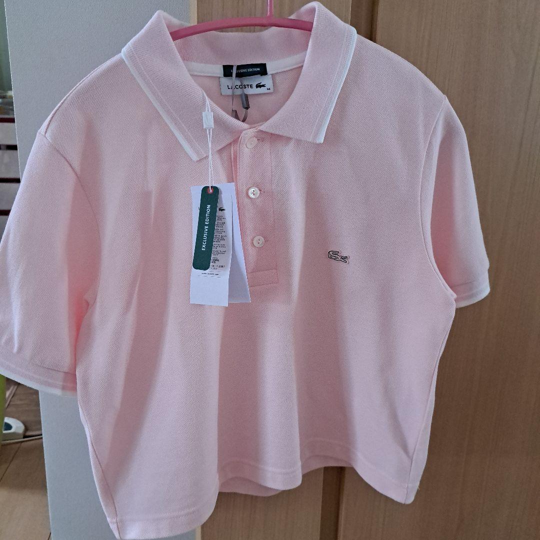 新品未使用　LACOSTE　X　スナイデル 半袖ポロシャツ ピンクショート丈