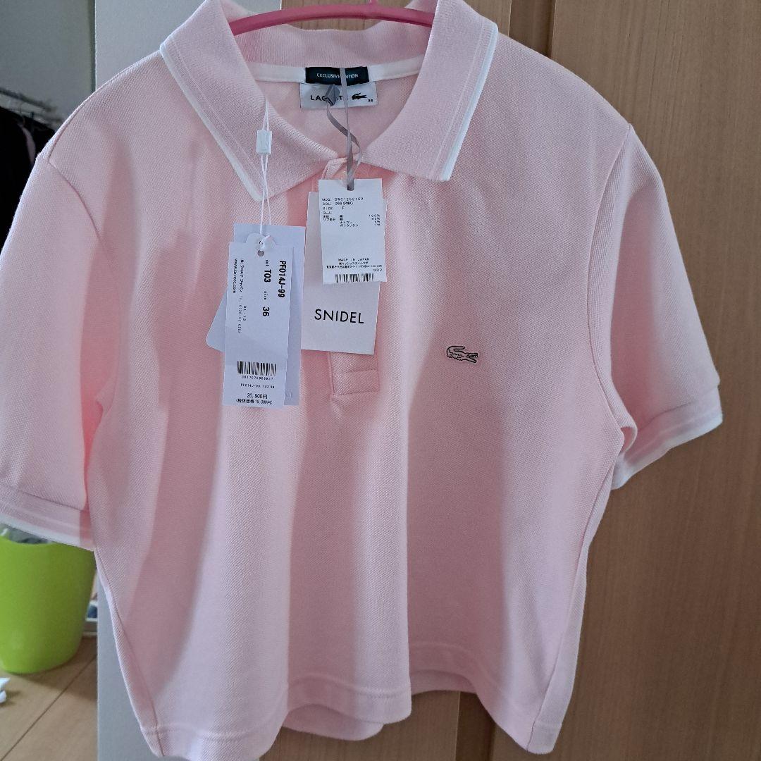 新品未使用　LACOSTE　X　スナイデル 半袖ポロシャツ ピンクショート丈