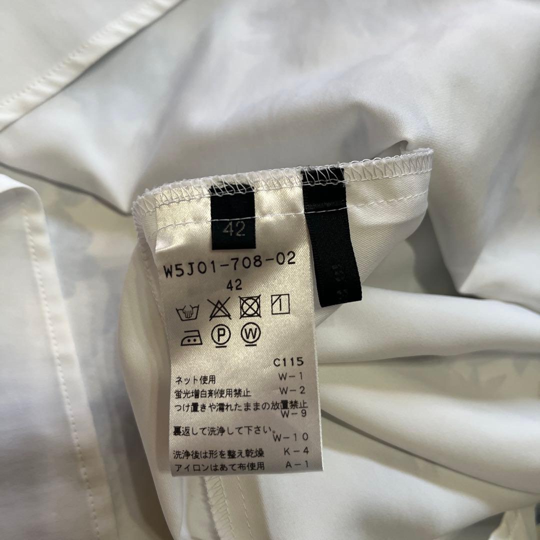 美品　TO BE CHIC 花柄シフォンワンピース　大きいサイズ42 近年　白