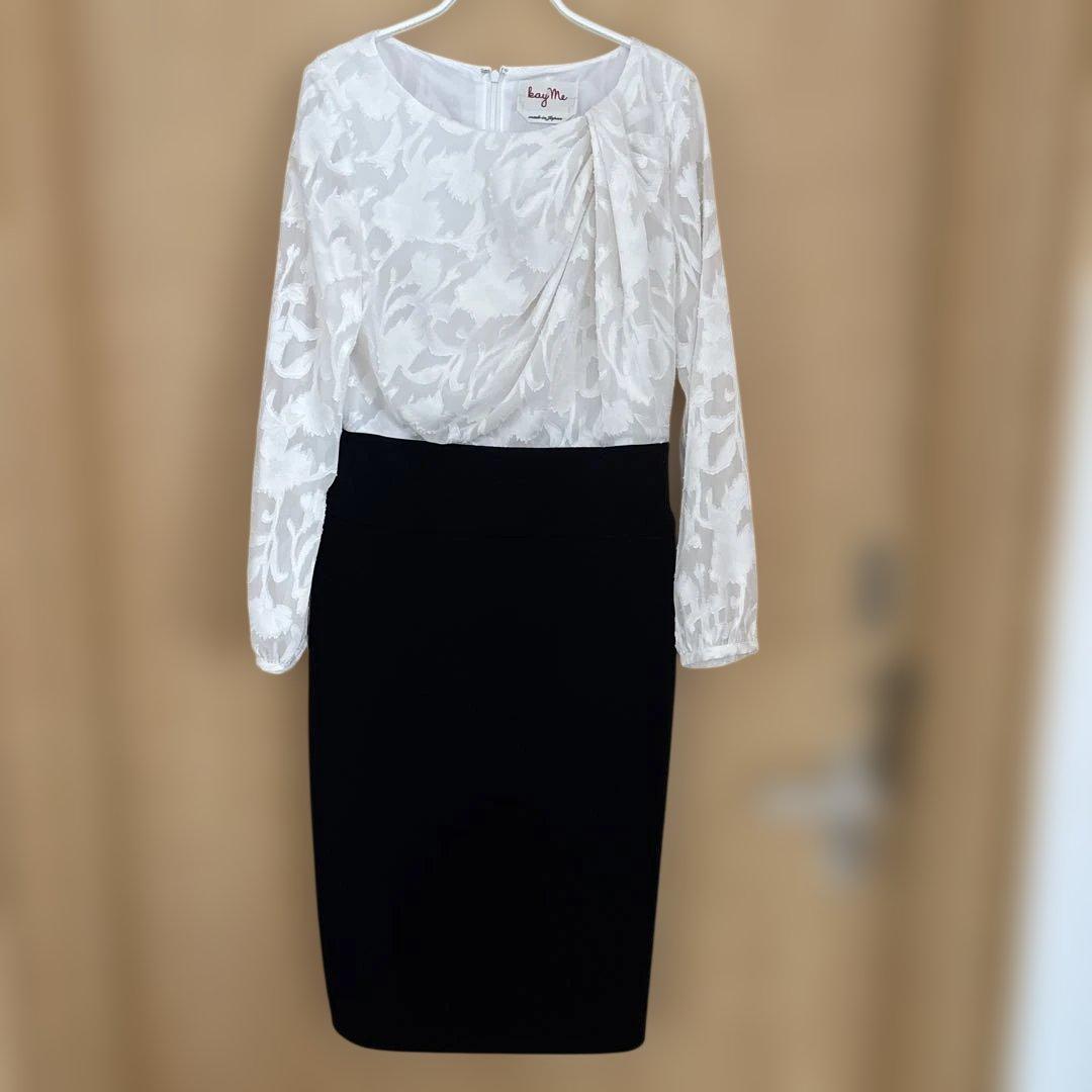 Kaymak 貴重11号 カットジャカード×宇宙素材デコルテタックワンピース